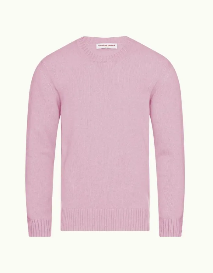 Men Orlebar Brown Knitwear Lorca Cashmere Conch Pink