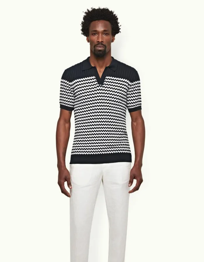 Men Orlebar Brown Polo Shirts Canet Night Iris