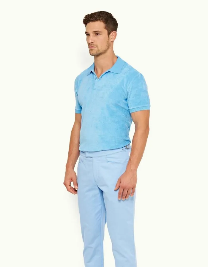 Men Orlebar Brown Polo Shirts Dr No Towelling Polo Riviera