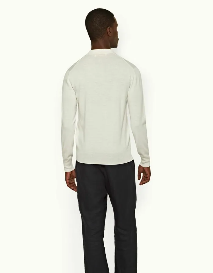 Men Orlebar Brown Polo Shirts Ebro White Sand