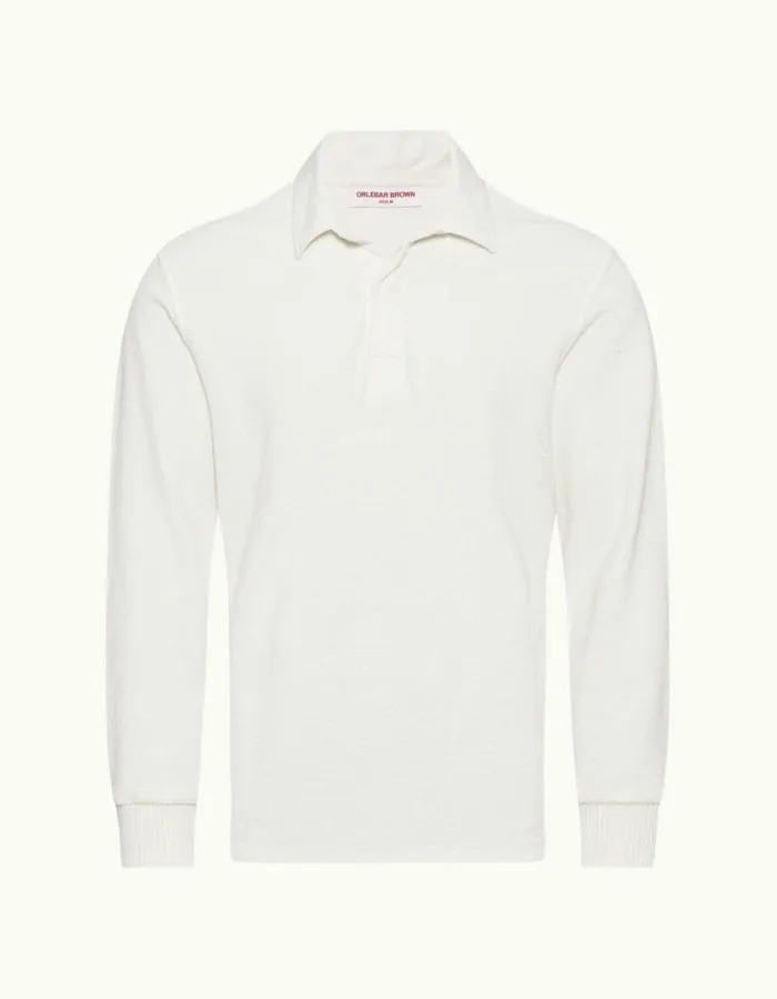 Men Orlebar Brown Polo Shirts Tasman Towelling Cloud