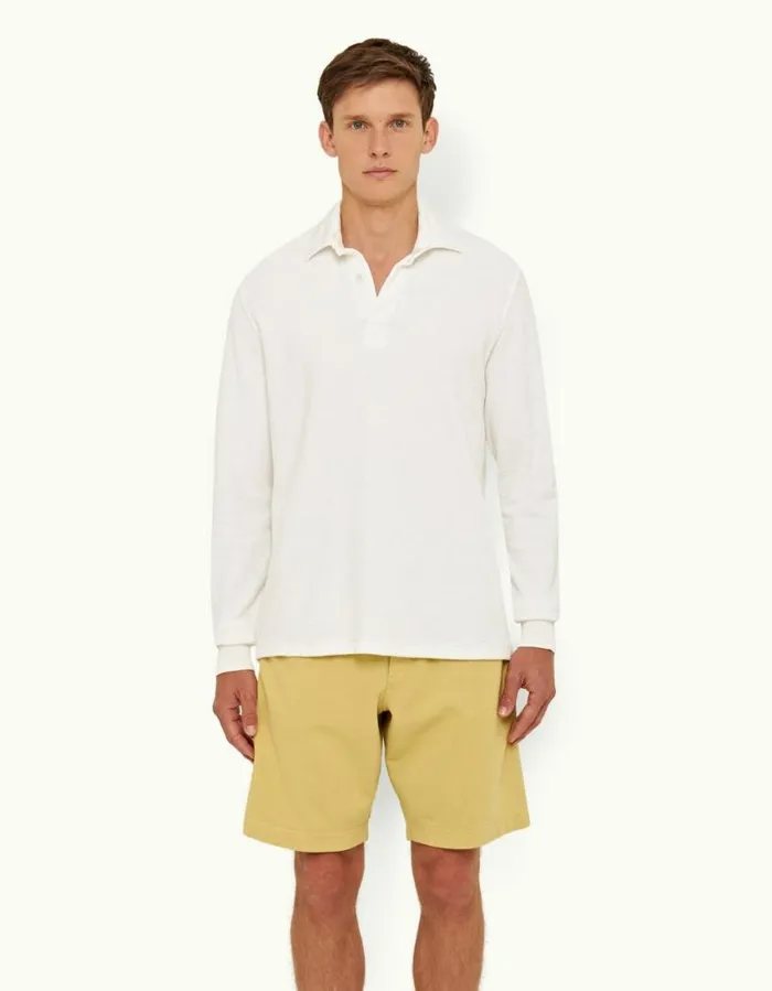Men Orlebar Brown Polo Shirts Tasman Towelling Cloud