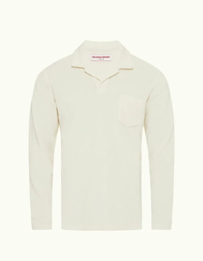 Men Orlebar Brown Polo Shirts Terry Towelling Cashew