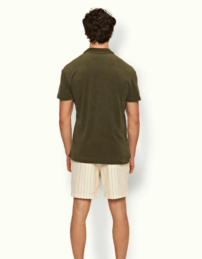 Men Orlebar Brown Polo Shirts Terry Towelling Palm