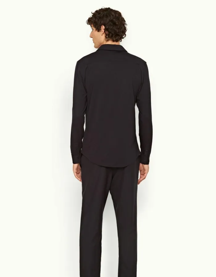 Men Orlebar Brown Shirts Giles Merino Night Iris