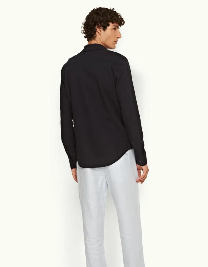Men Orlebar Brown Shirts Giles Pique Night Iris