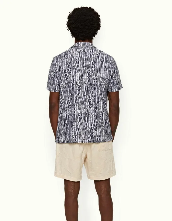 Men Orlebar Brown Shirts Howell Whitelagoon Blue