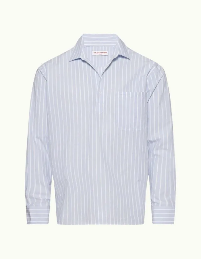 Men Orlebar Brown Shirts Shanklin Serenity Bluewhite