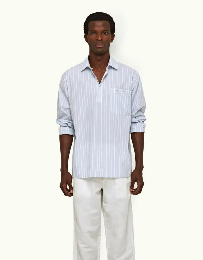 Men Orlebar Brown Shirts Shanklin Serenity Bluewhite