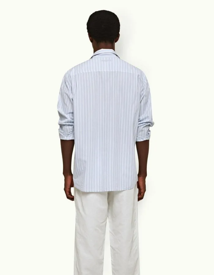 Men Orlebar Brown Shirts Shanklin Serenity Bluewhite
