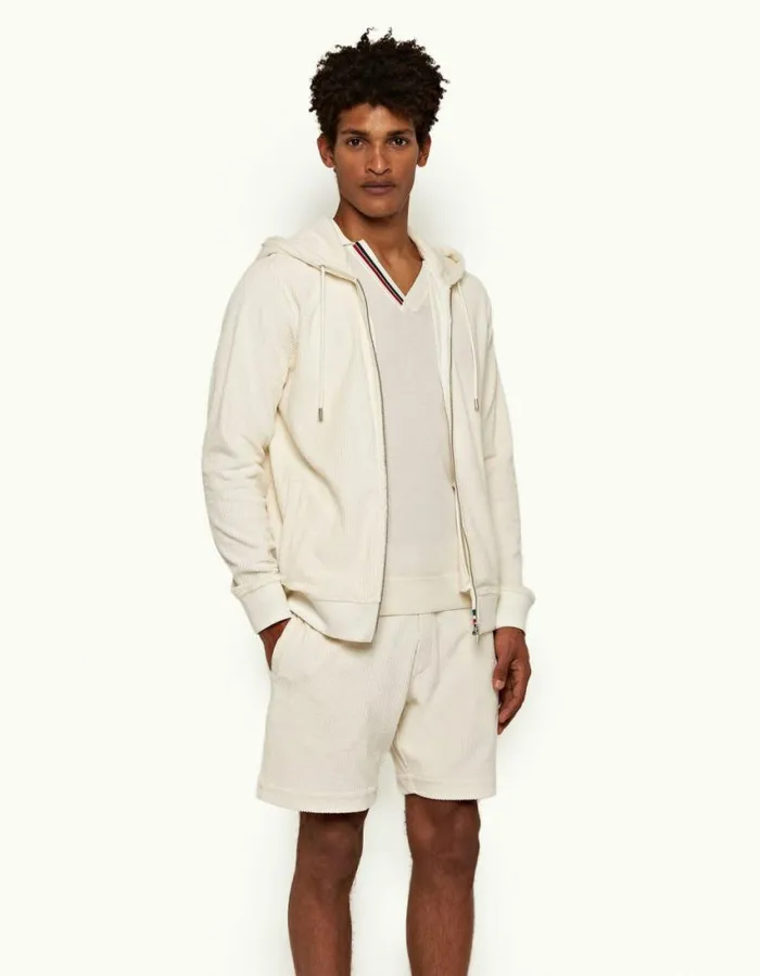 Men Orlebar Brown Sweats Afador Towelling White Sand