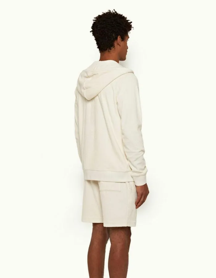Men Orlebar Brown Sweats Afador Towelling White Sand