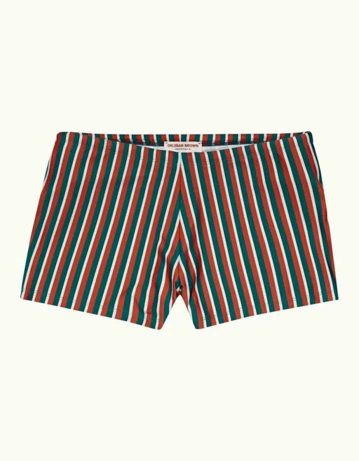Men Orlebar Brown Swim Shorts Bassett Stripe Summer Redmarina Aqua