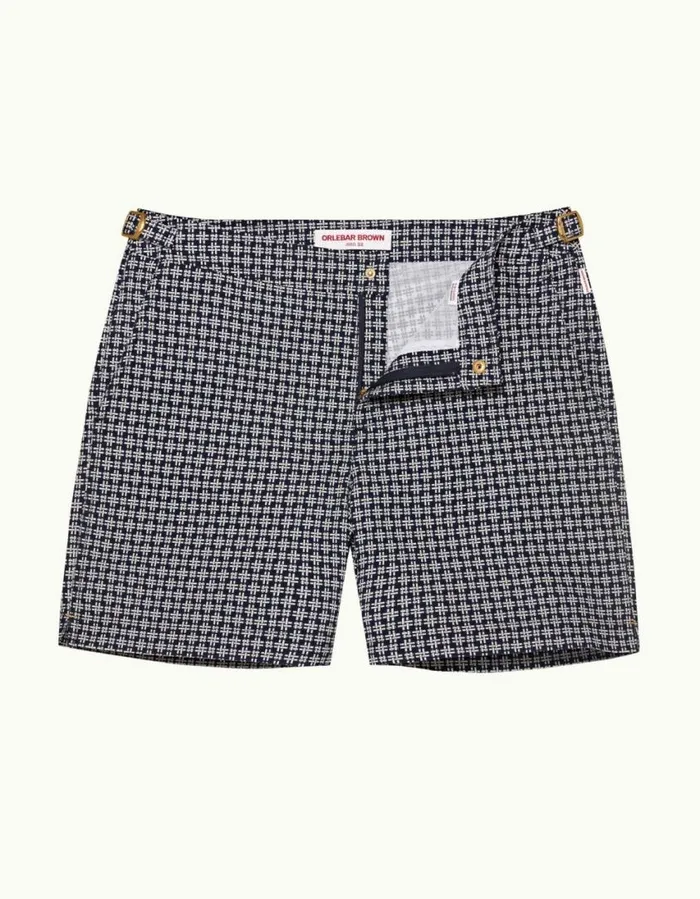 Men Orlebar Brown Swim Shorts Bulldog Midnight Navywhite Sand