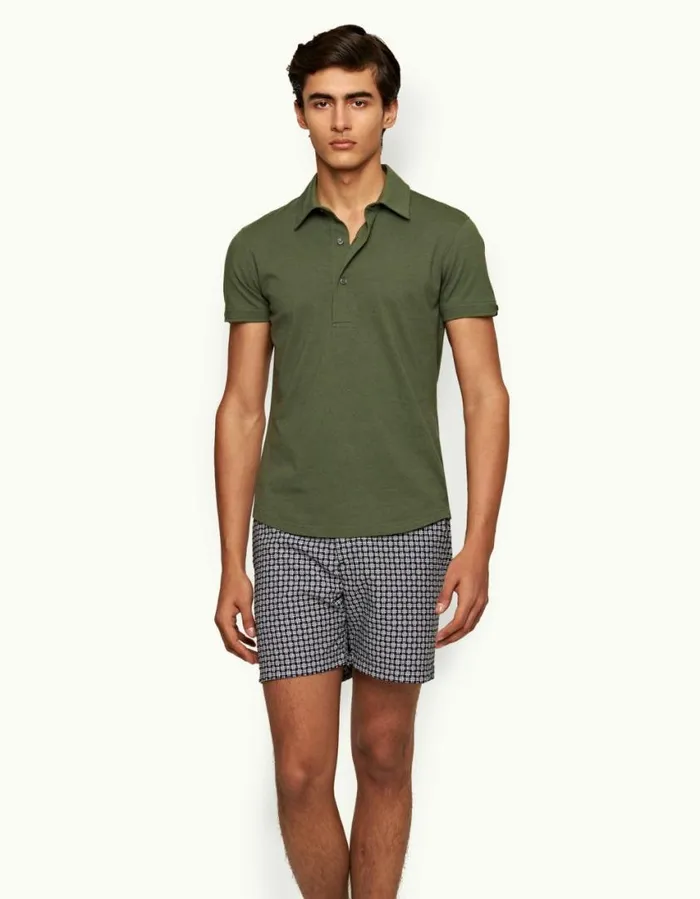 Men Orlebar Brown Swim Shorts Bulldog Midnight Navywhite Sand