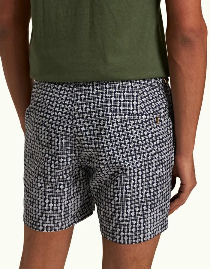 Men Orlebar Brown Swim Shorts Bulldog Midnight Navywhite Sand