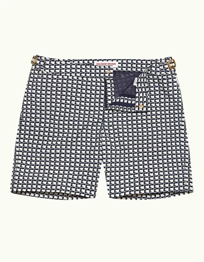 Men Orlebar Brown Swim Shorts Bulldog White Sandnight Iris