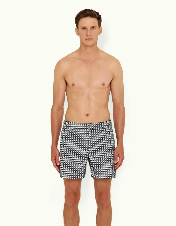 Men Orlebar Brown Swim Shorts Bulldog White Sandnight Iris