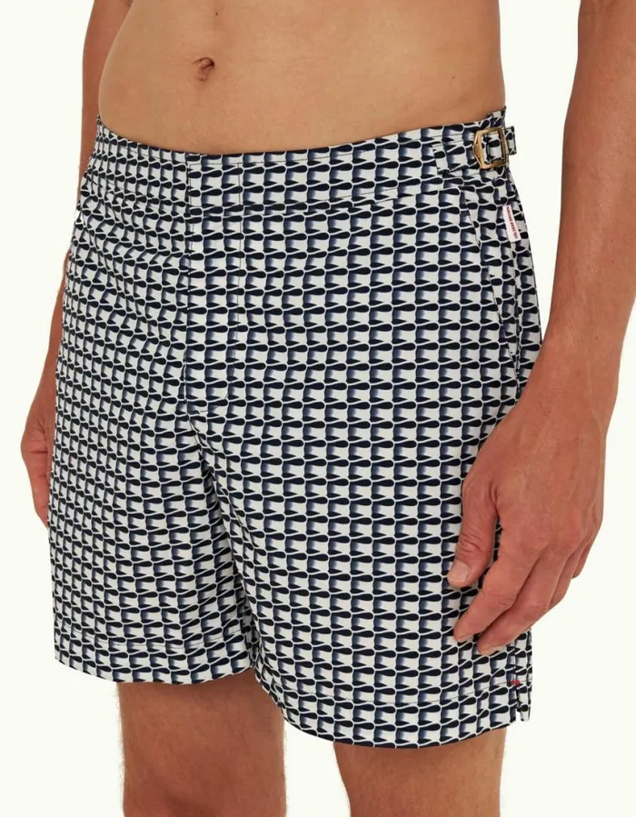 Men Orlebar Brown Swim Shorts Bulldog White Sandnight Iris