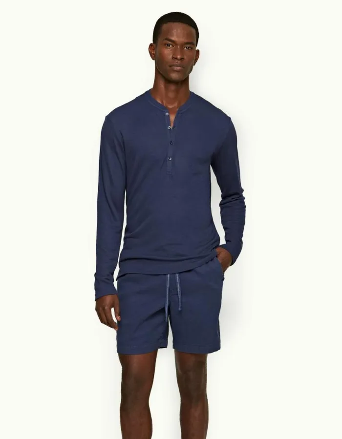 Men Orlebar Brown TShirts Harrison Cashmere Lagoon Blue
