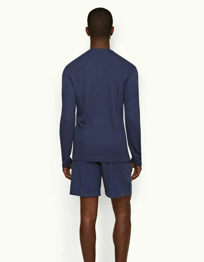 Men Orlebar Brown TShirts Harrison Cashmere Lagoon Blue