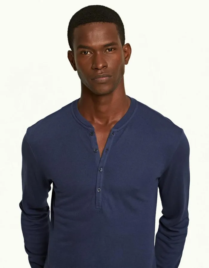 Men Orlebar Brown TShirts Harrison Cashmere Lagoon Blue