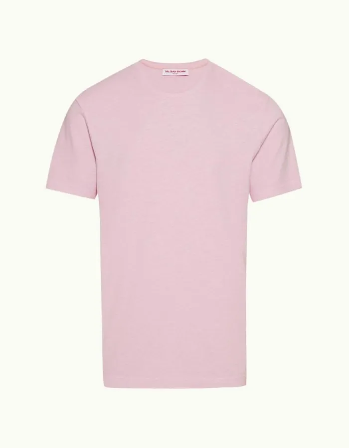 Men Orlebar Brown TShirts Nicolas Conch Pink