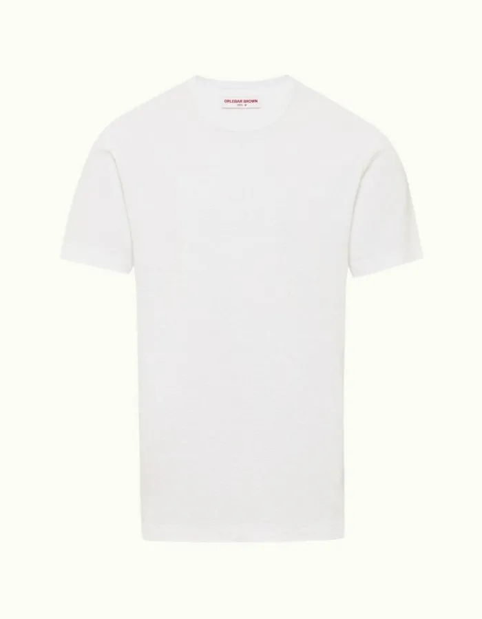 Men Orlebar Brown TShirts Nicolas Towelling White