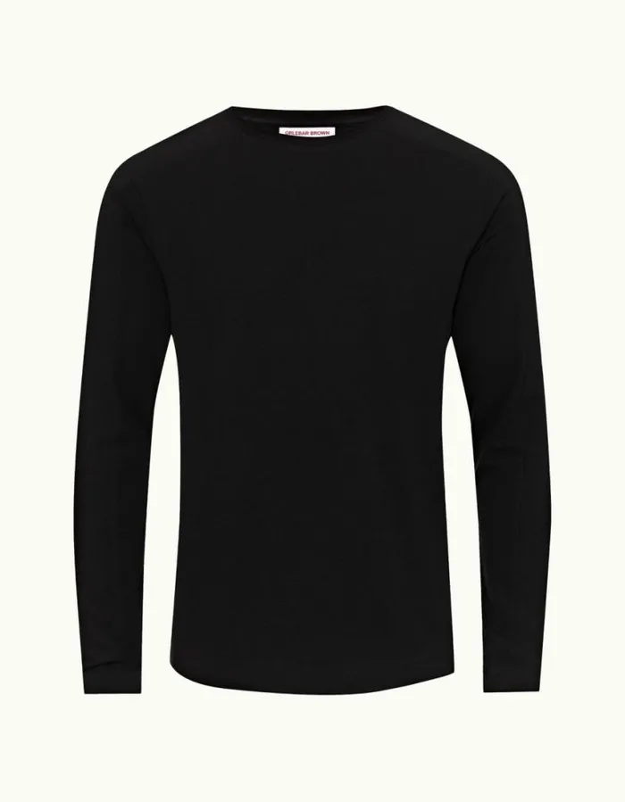 Men Orlebar Brown TShirts Ob Classic Tee Ice Wool Black