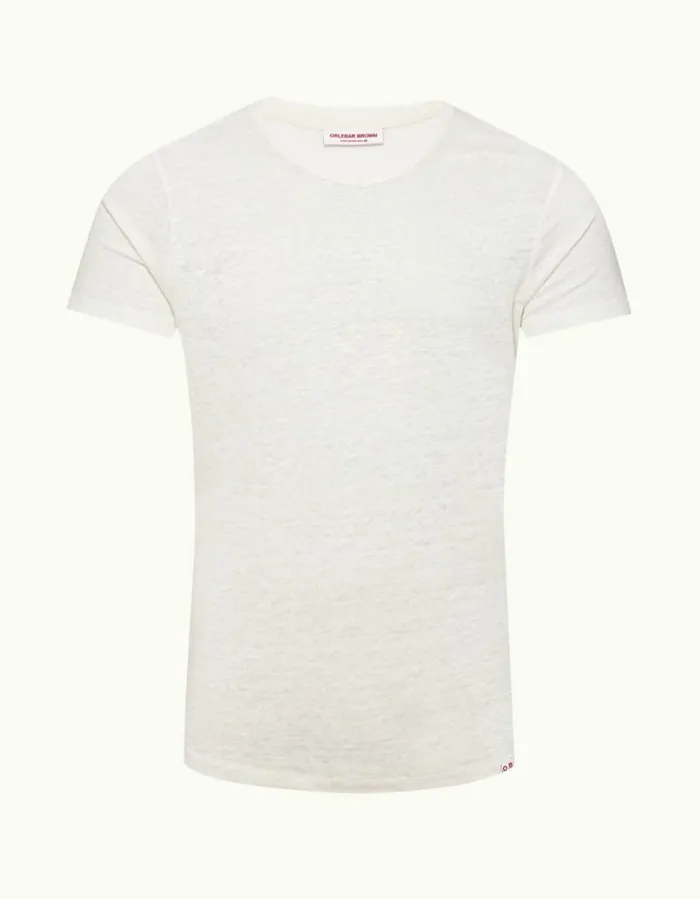 Men Orlebar Brown TShirts ObT Linen Washed Buttercup