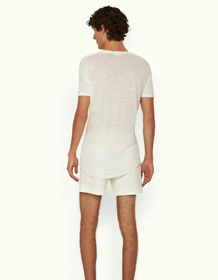 Men Orlebar Brown TShirts ObT Linen Washed Buttercup