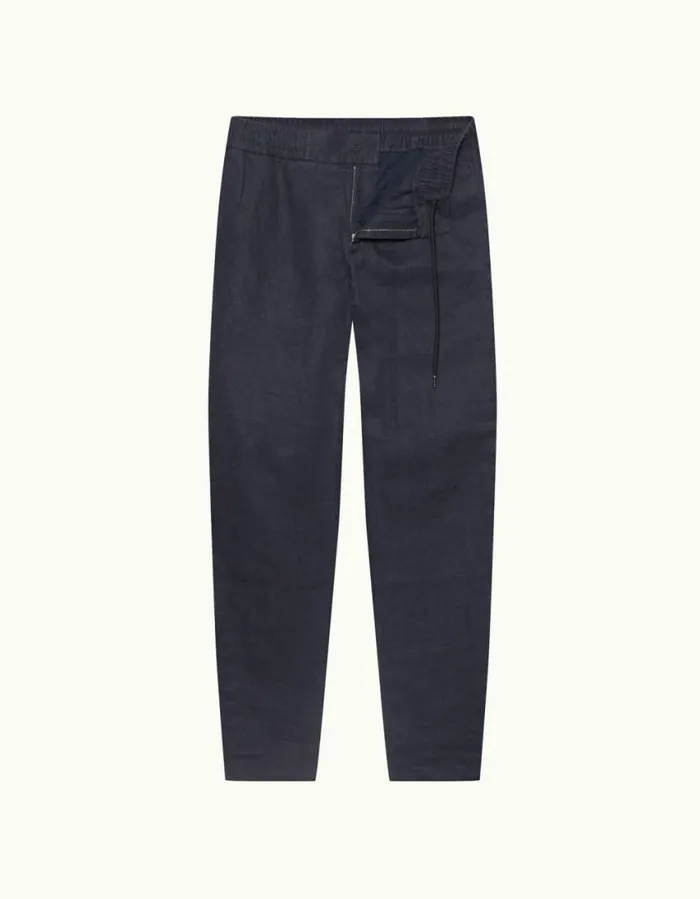 Men Orlebar Brown Trousers Cornell Linen Night Iris