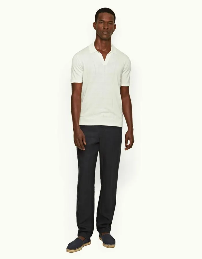 Men Orlebar Brown Trousers Cornell Linen Night Iris Ii