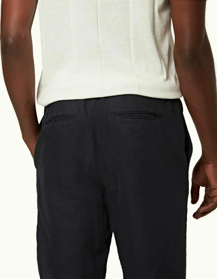 Men Orlebar Brown Trousers Cornell Linen Night Iris Ii