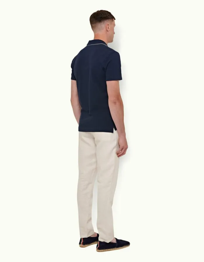 Men Orlebar Brown Trousers Griffon Linen White Sand