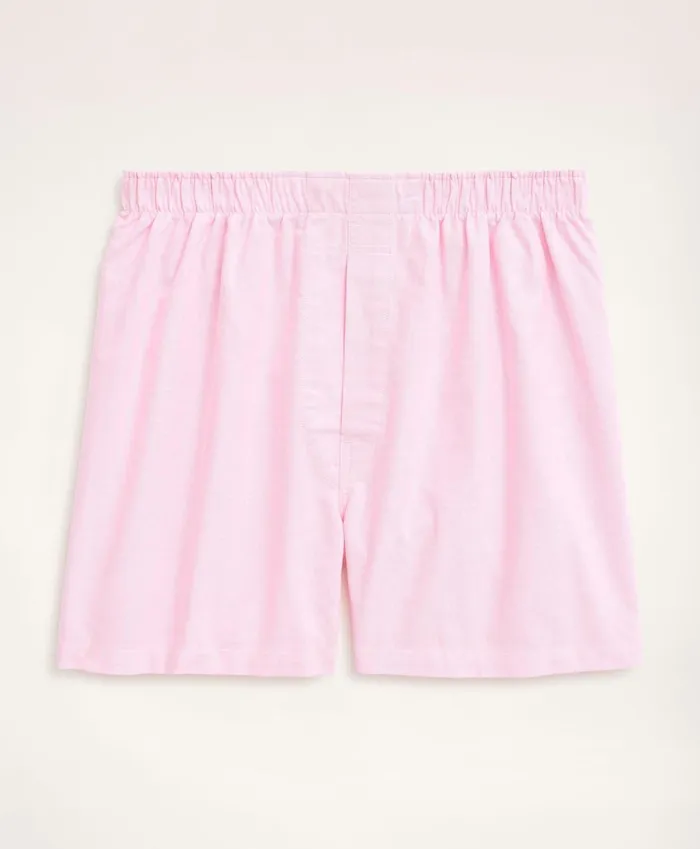 Men Oxford Cotton Boxers Pink Brooks Brothers Underwear