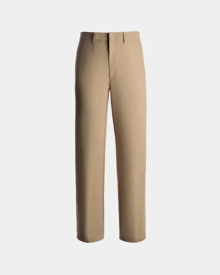 Men Pants In Camel Cotton Bally Pants