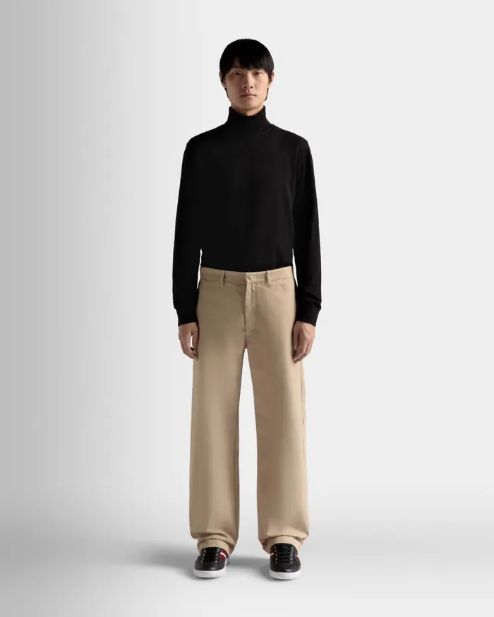 Men Pants In Camel Cotton Bally Pants