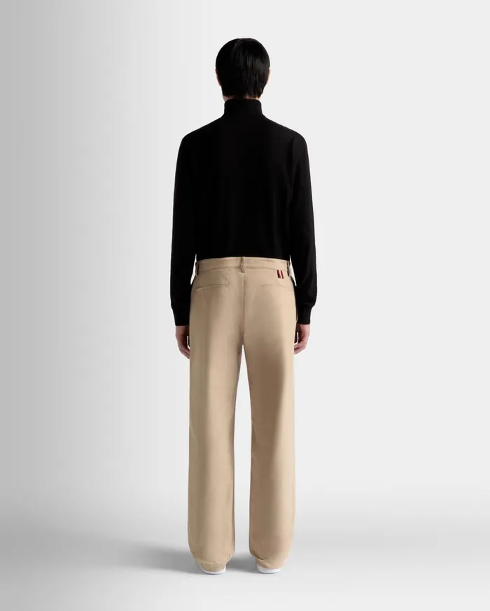 Men Pants In Camel Cotton Bally Pants