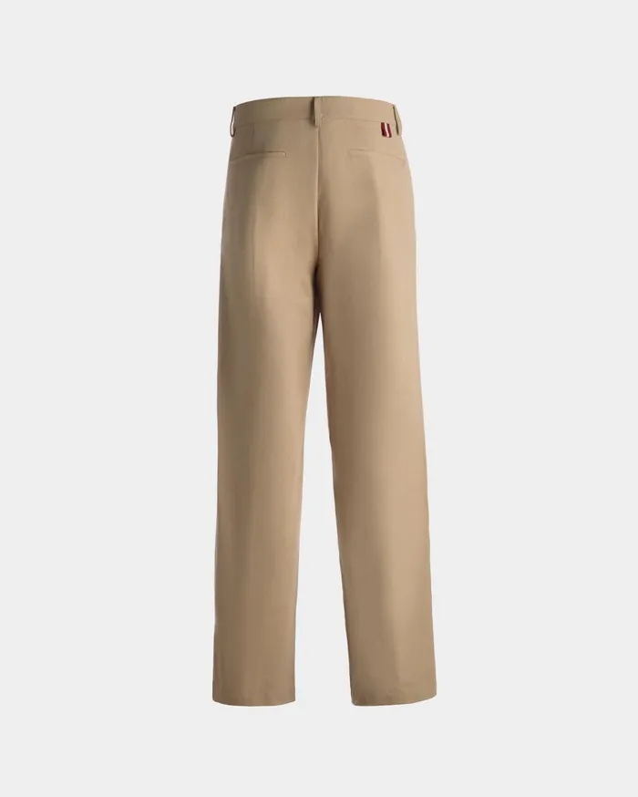Men Pants In Camel Cotton Bally Pants