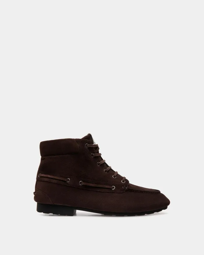 Men Plume Bootie In Ebano Suede Bally Boots and Ankle Boots