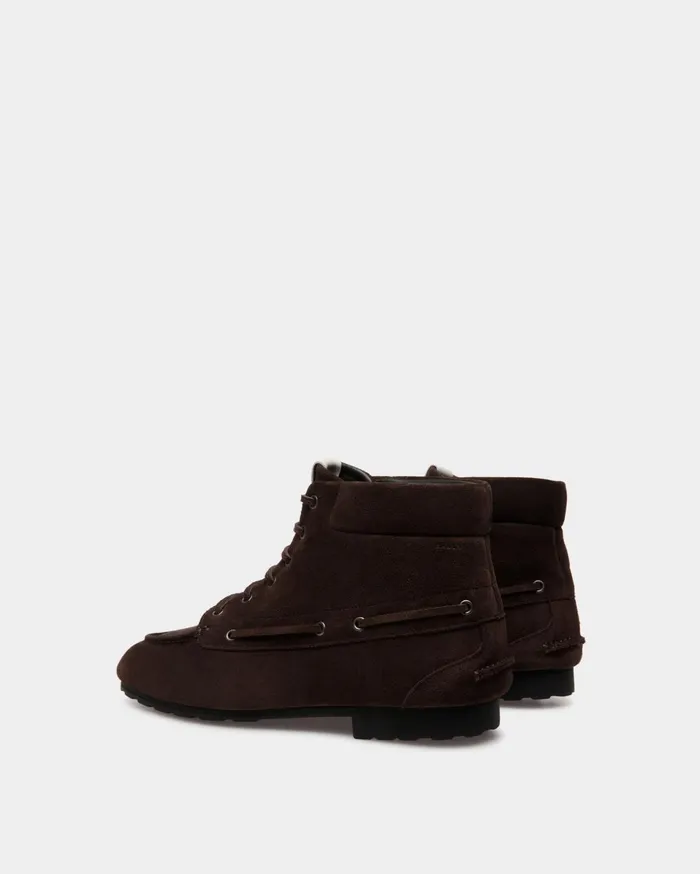 Men Plume Bootie In Ebano Suede Bally Boots and Ankle Boots