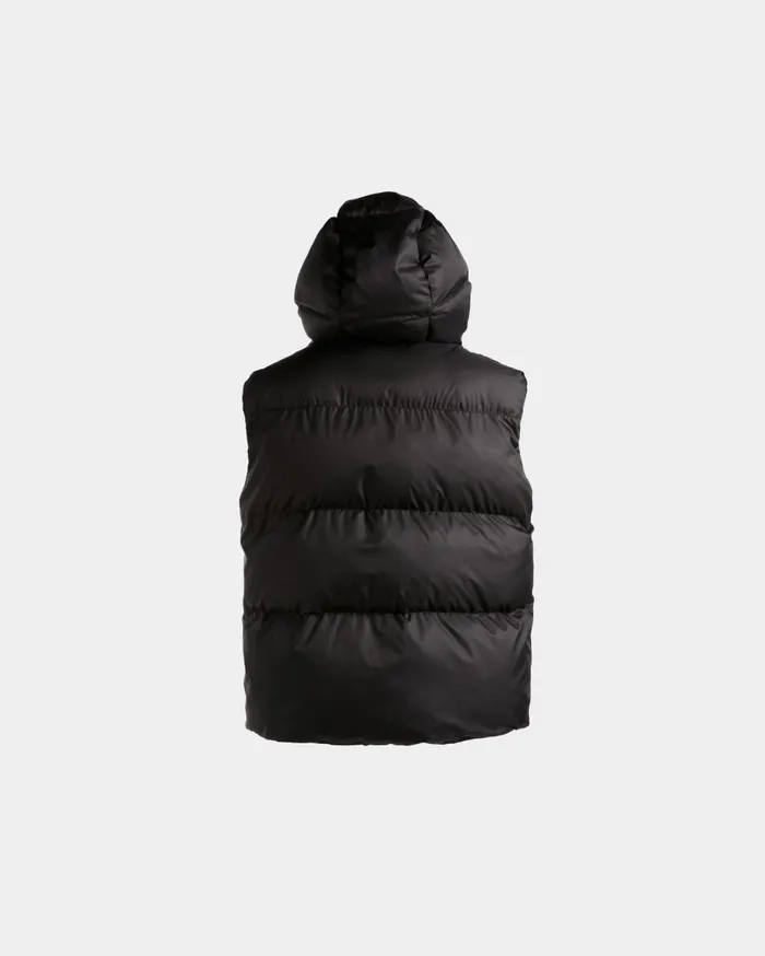 Men Puffer Gilet In Black Nylon Bally Coats and Jackets