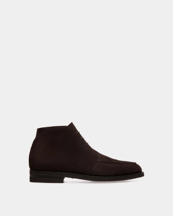 Men Schoenen Bootie In Ebano Suede Leather Bally Boots and Ankle Boots