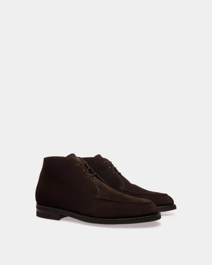 Men Schoenen Bootie In Ebano Suede Leather Bally Boots and Ankle Boots