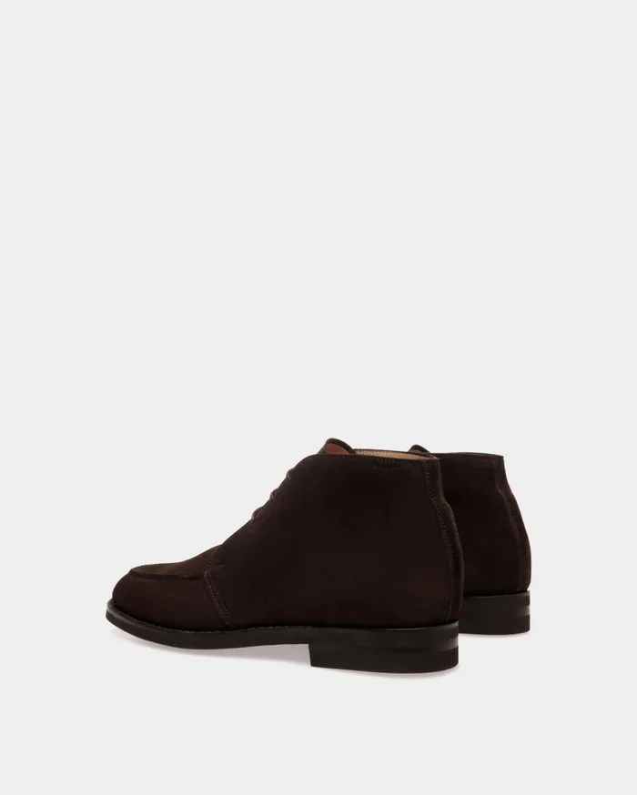 Men Schoenen Bootie In Ebano Suede Leather Bally Boots and Ankle Boots