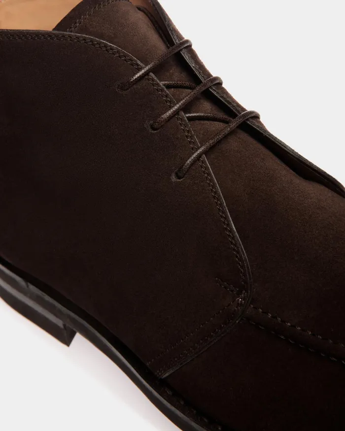 Men Schoenen Bootie In Ebano Suede Leather Bally Boots and Ankle Boots