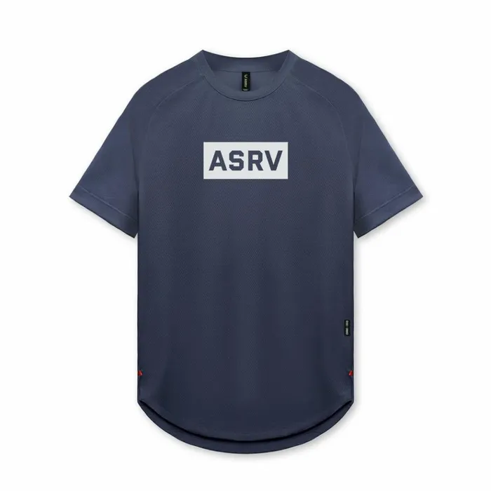 Men Short Sleeves ASRV AeroSilver Established Tee Navy 034box Logo034