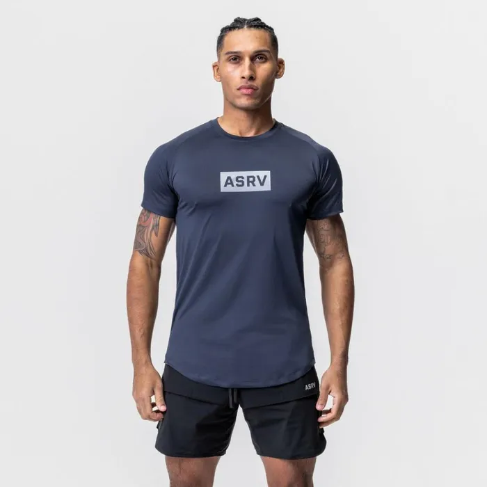 Men Short Sleeves ASRV AeroSilver Established Tee Navy 034box Logo034