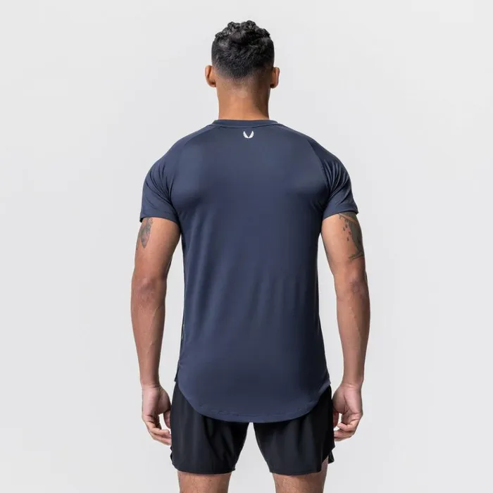 Men Short Sleeves ASRV AeroSilver Established Tee Navy 034box Logo034